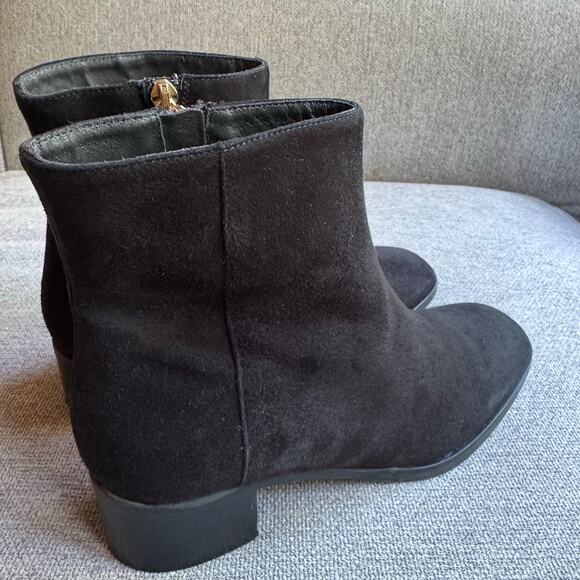 Pancaldi For Diane B. Women's Black Suede Leather Ankle Boot Sz 7 Side Zip - Picture 11 of 12